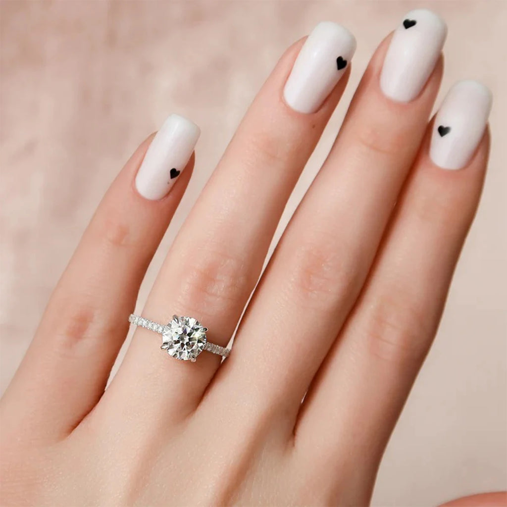 1Pc Luxury 925 Sterling Silver 2ct Moissanite Ring,Ladies' Fashion Boutique Ring Gift