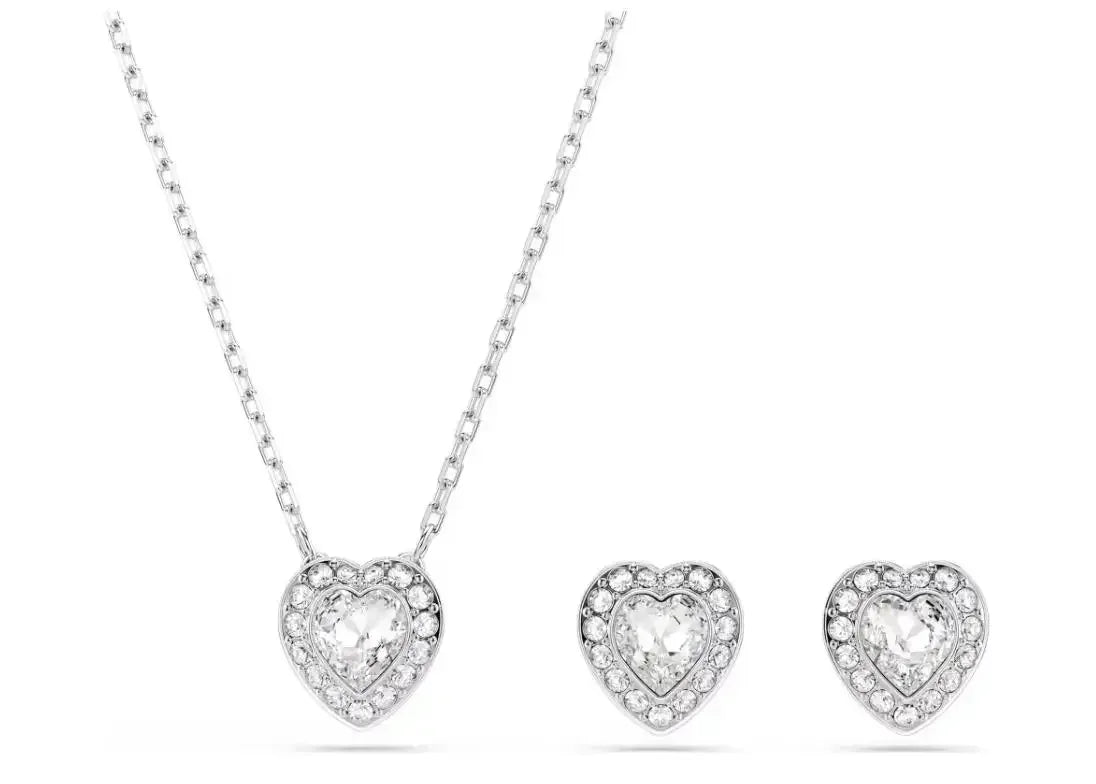 Hot Sale Good Brand Silver Color Tennis Heart-shaped sw Necklace Women's Romantic Luxury Jewelry Gifts Set